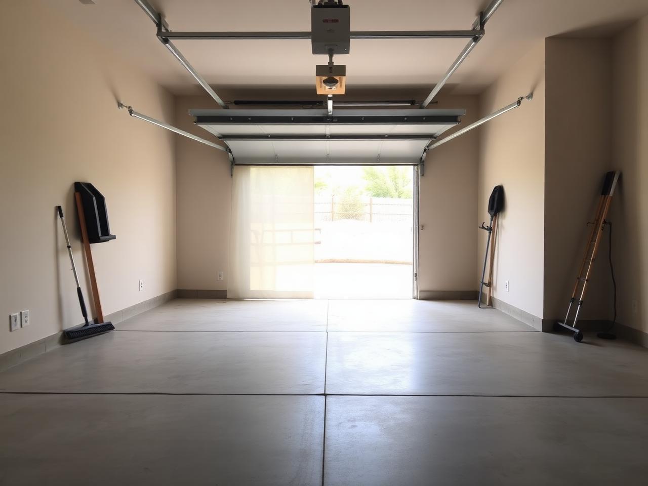 Empty, swept garage after a Pro Junk garage cleanout and rubbish removal